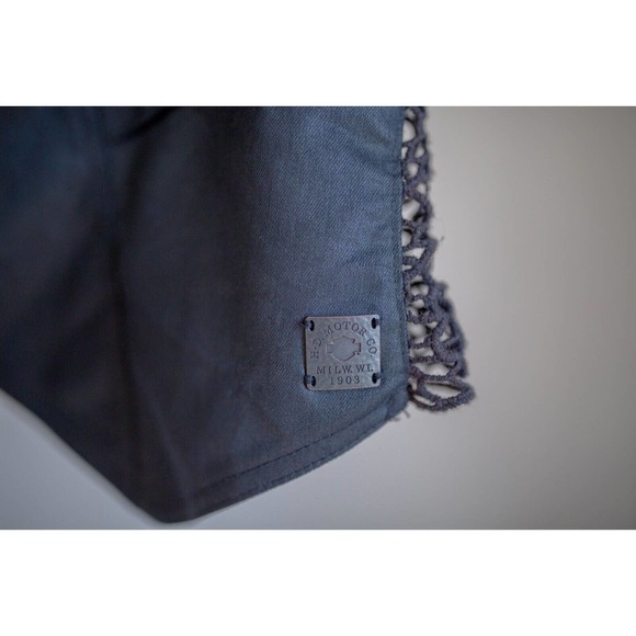 Harley Davidson Womens Crochet Back Zippered Vest SZ L? - Picture 4 of 12